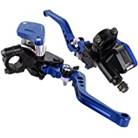 CNC Aluminio 7-8&quot-22mm motocicleta freno hidráulico palanca de embrague conjunto con depósito cilindro maestro (azul)